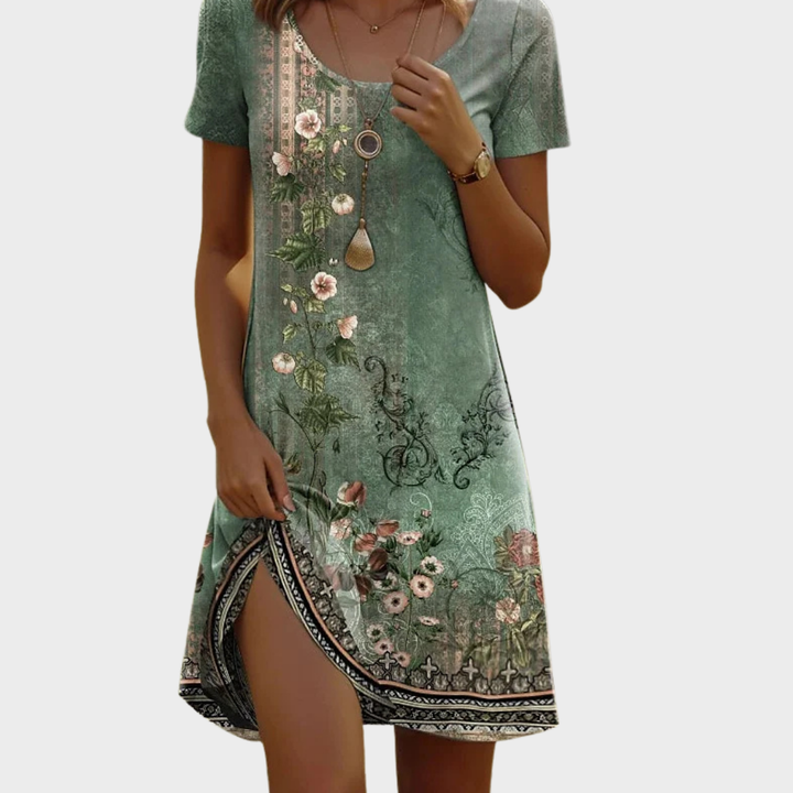 Maja | Elegant Sommerkjole med Blomster