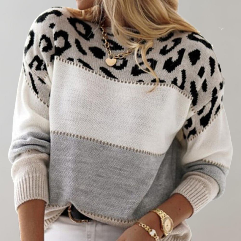Sara | Casual Sweater med Leopardprint