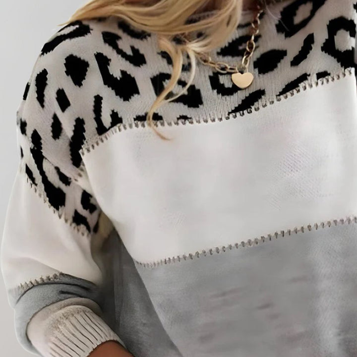 Sara | Casual Sweater med Leopardprint