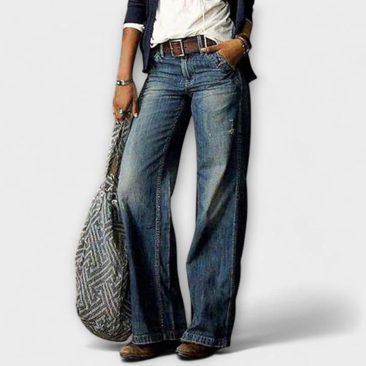 Cess – Denim Bukser med Bred Ben