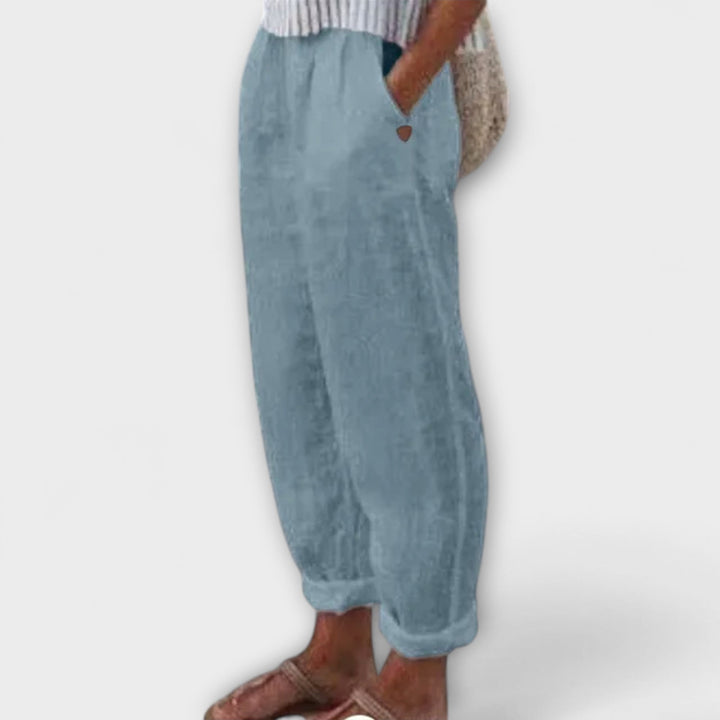 Clara – Bukser med Blød Talje og Praktiske Sidelommer