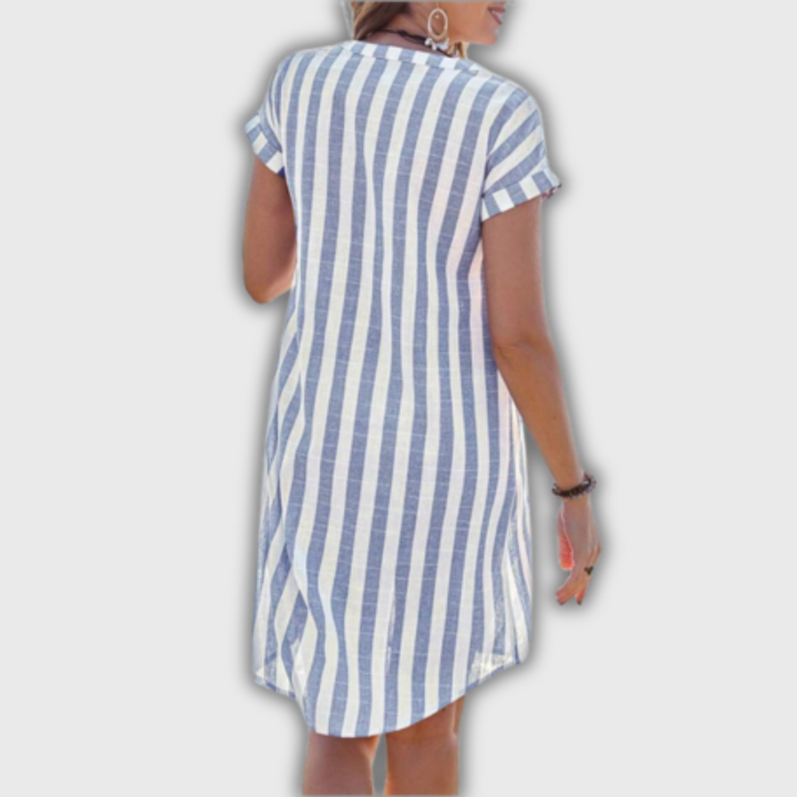 Luisa – Stribet Midi Kjole