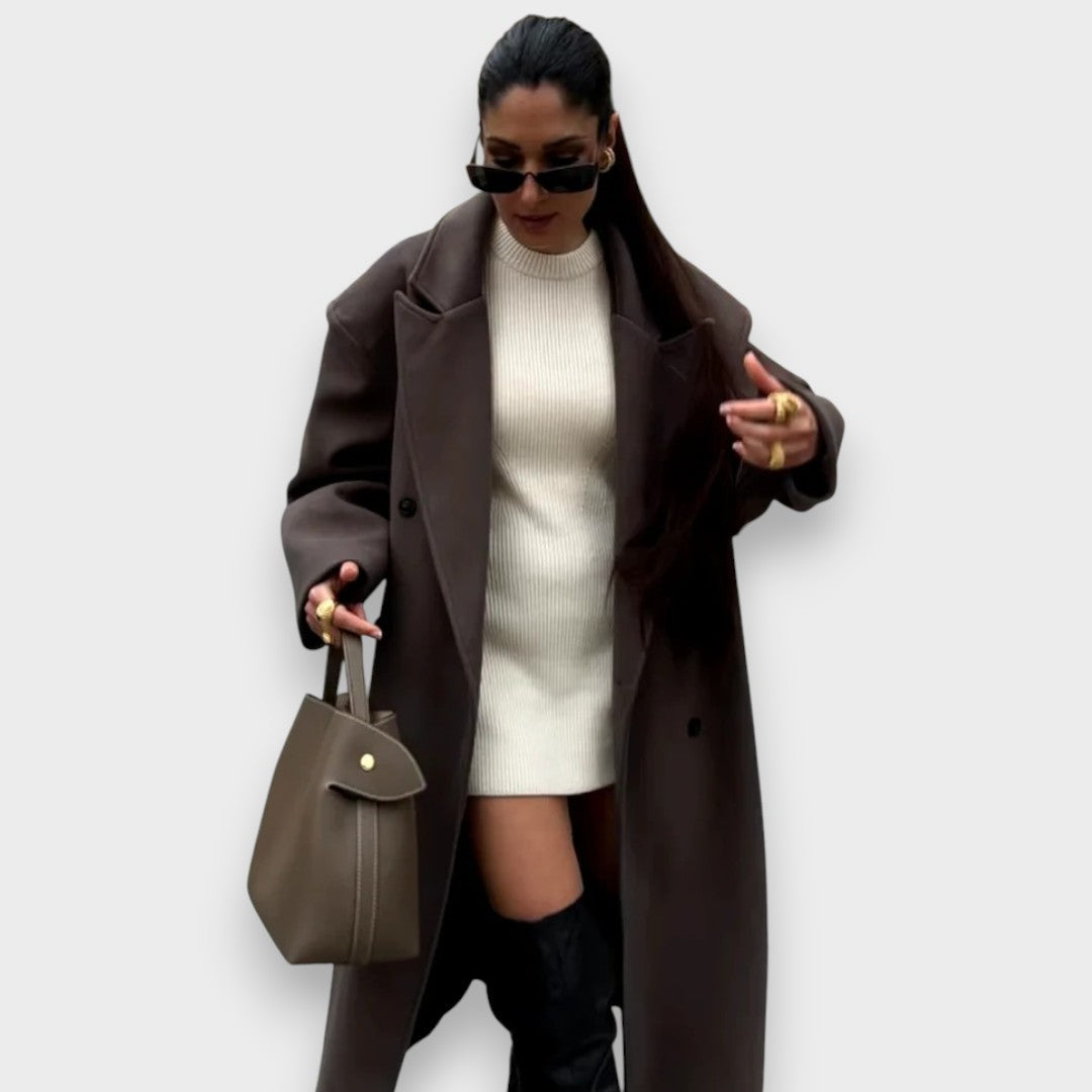 Viola | Oversized Frakke i Uldblanding