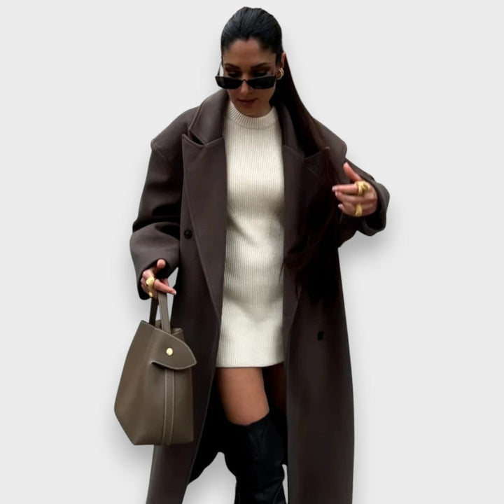 Viola | Oversized Frakke i Uldblanding