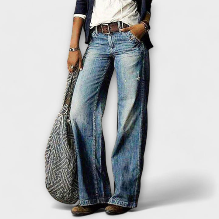 Cess – Denim Bukser med Bred Ben