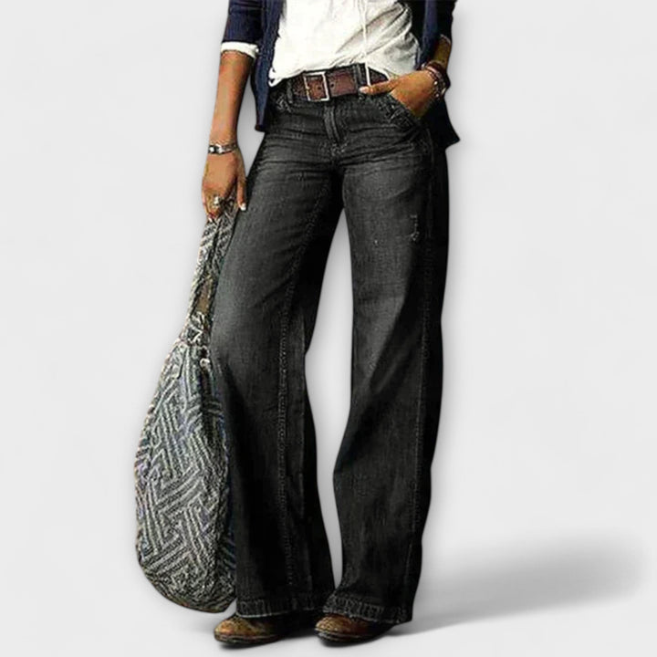 Cess – Denim Bukser med Bred Ben