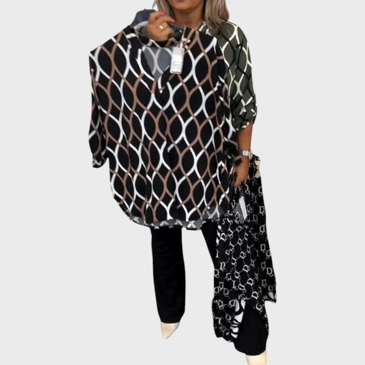 Janny | Casual Bluse med Lange Ærmer og Elegant Mønster