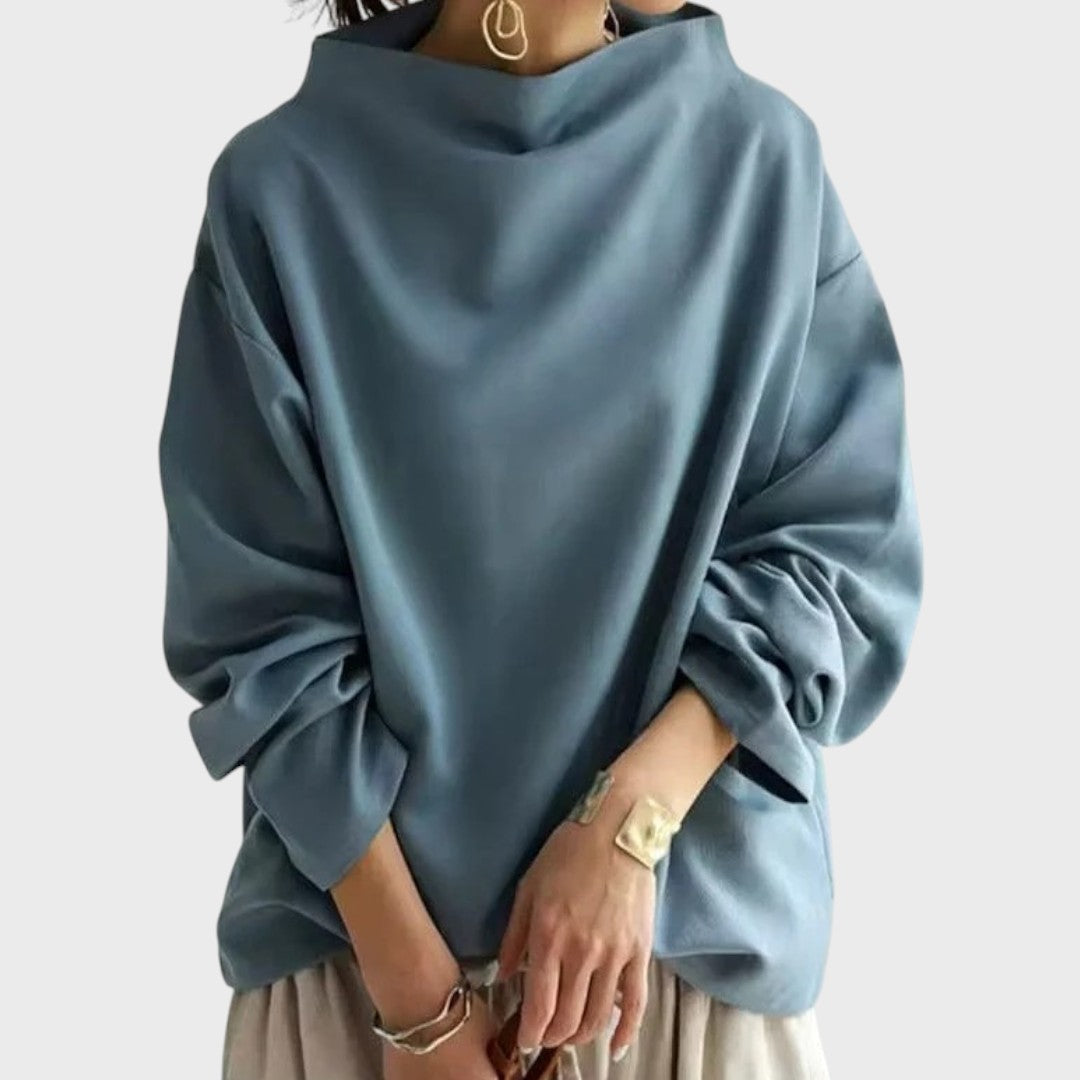 Elly | Weichi Strikket Top med Høj Krave