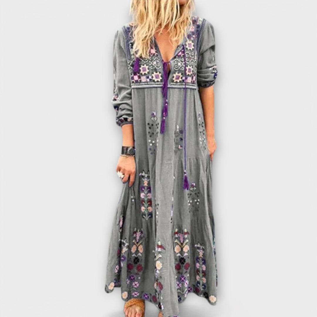Vivi - Lässig’s Boho Linned Maxi Kjole