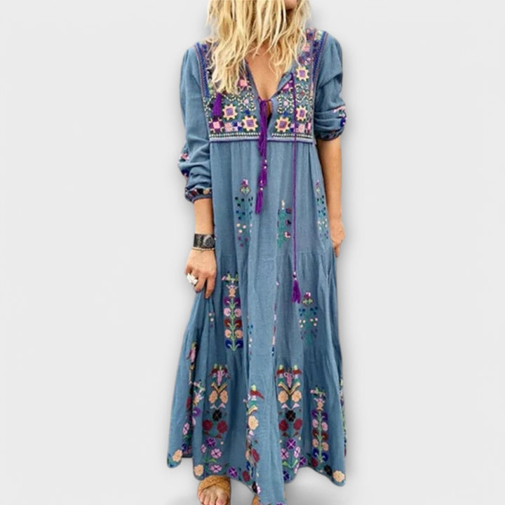 Vivi - Lässig’s Boho Linned Maxi Kjole