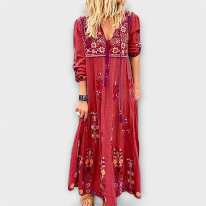 Vivi - Lässig’s Boho Linned Maxi Kjole