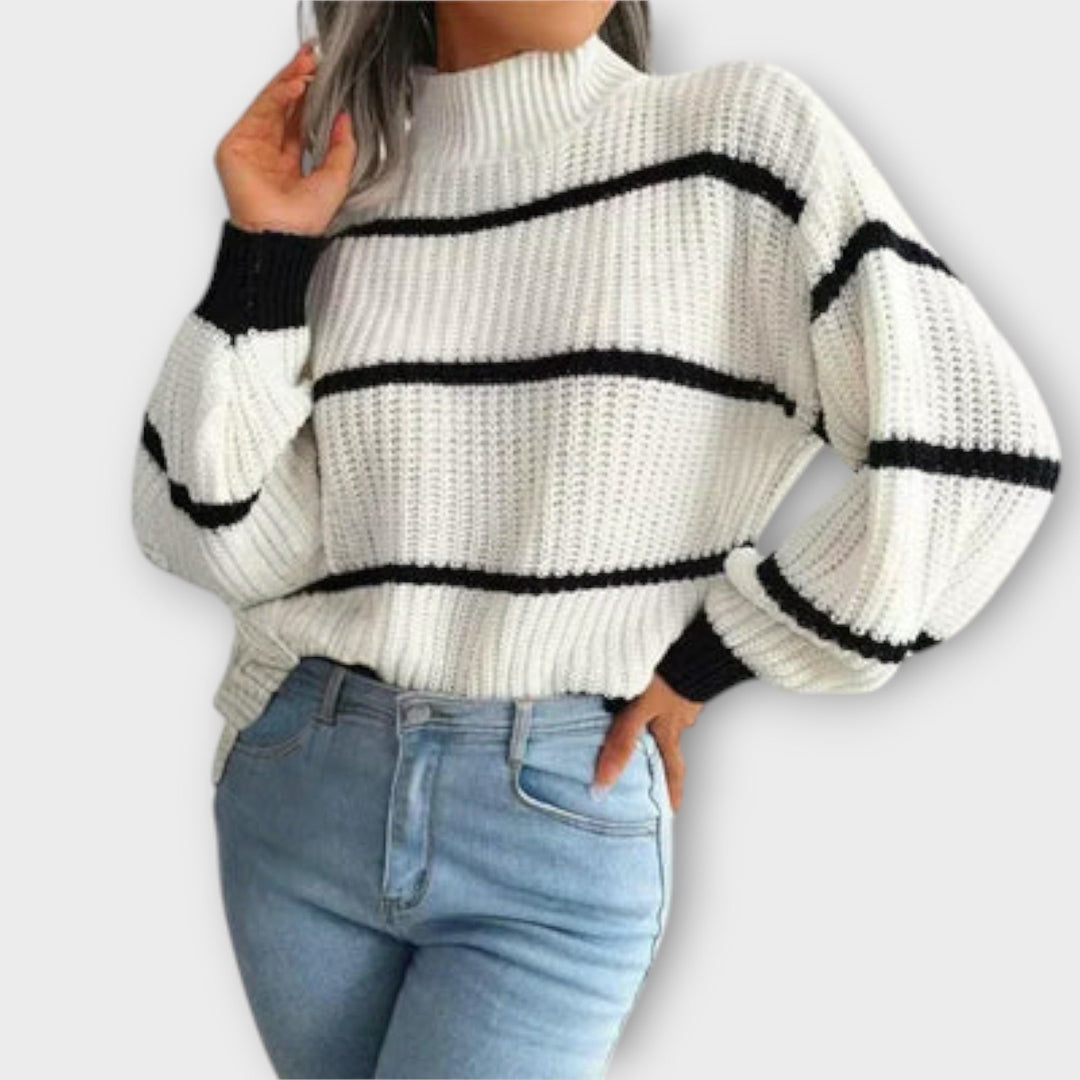 Chavala - Rullekrave Jumper med Striber