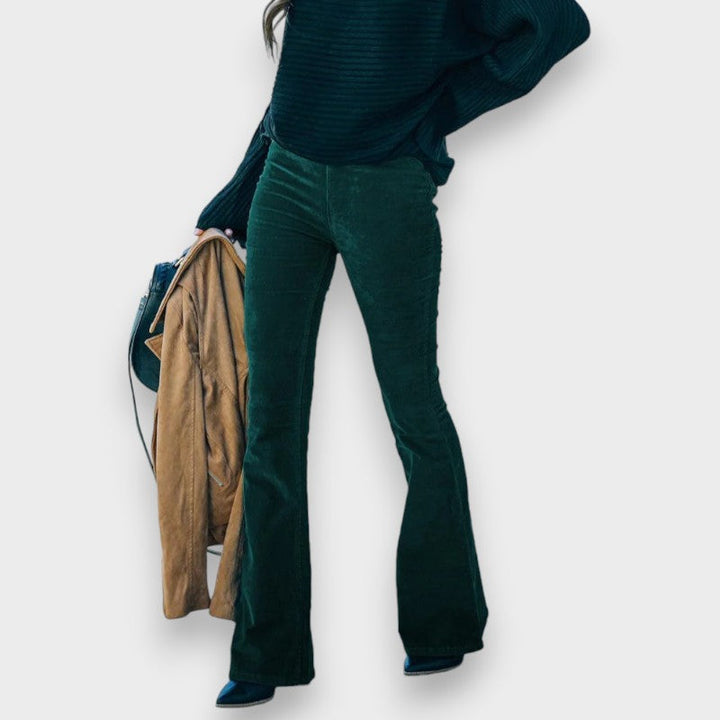 Chloe I Cord Bukser med Udfoldet Ben