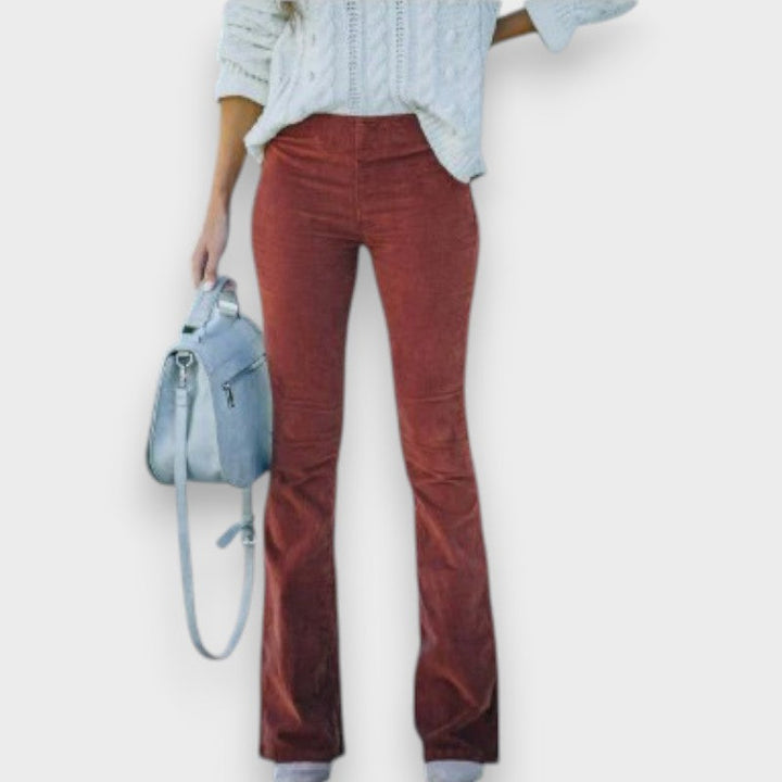 Chloe I Cord Bukser med Udfoldet Ben