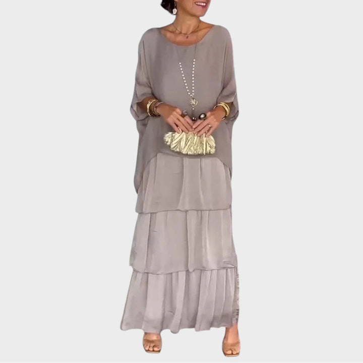 Nora | Elegant Chiffon Kjole i Boho Stil til Hverdagsbrug
