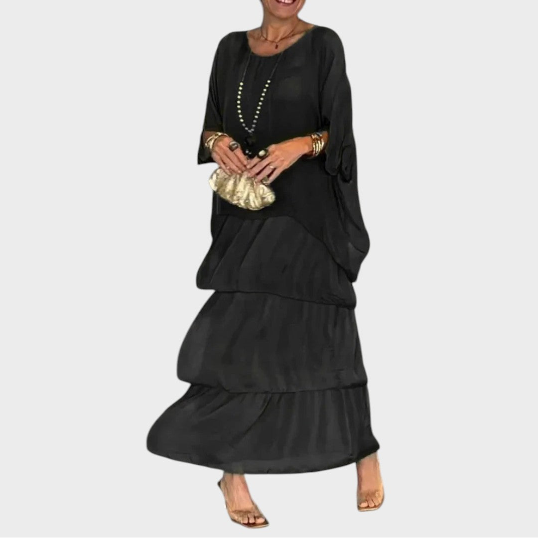 Nora | Elegant Chiffon Kjole i Boho Stil til Hverdagsbrug