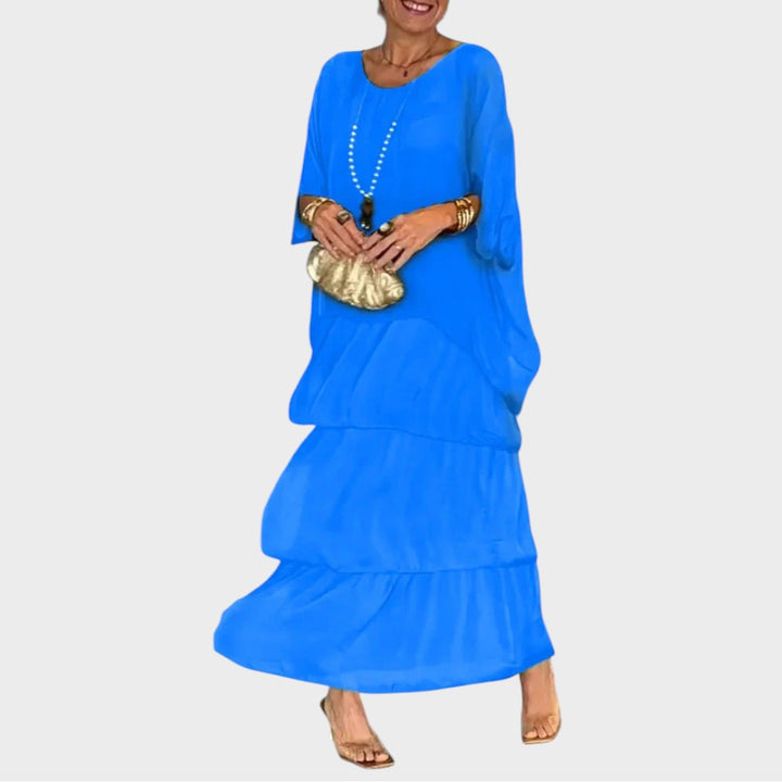 Nora | Elegant Chiffon Kjole i Boho Stil til Hverdagsbrug