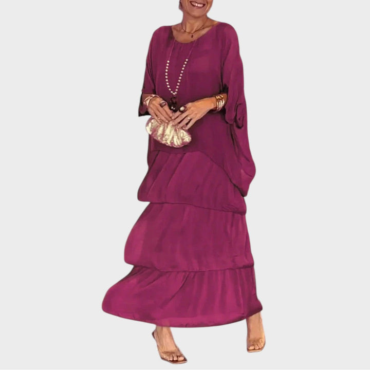 Nora | Elegant Chiffon Kjole i Boho Stil til Hverdagsbrug