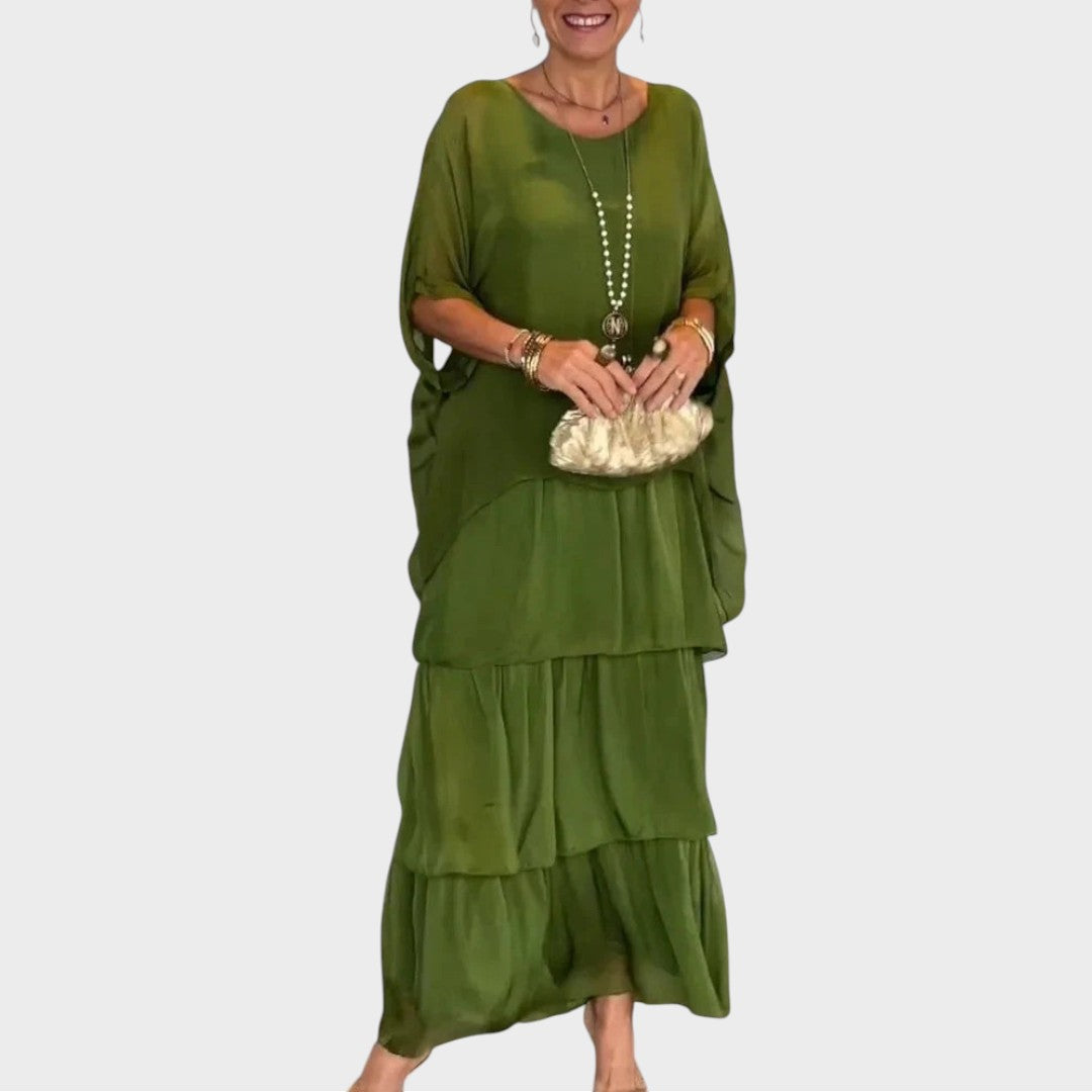 Nora | Elegant Chiffon Kjole i Boho Stil til Hverdagsbrug