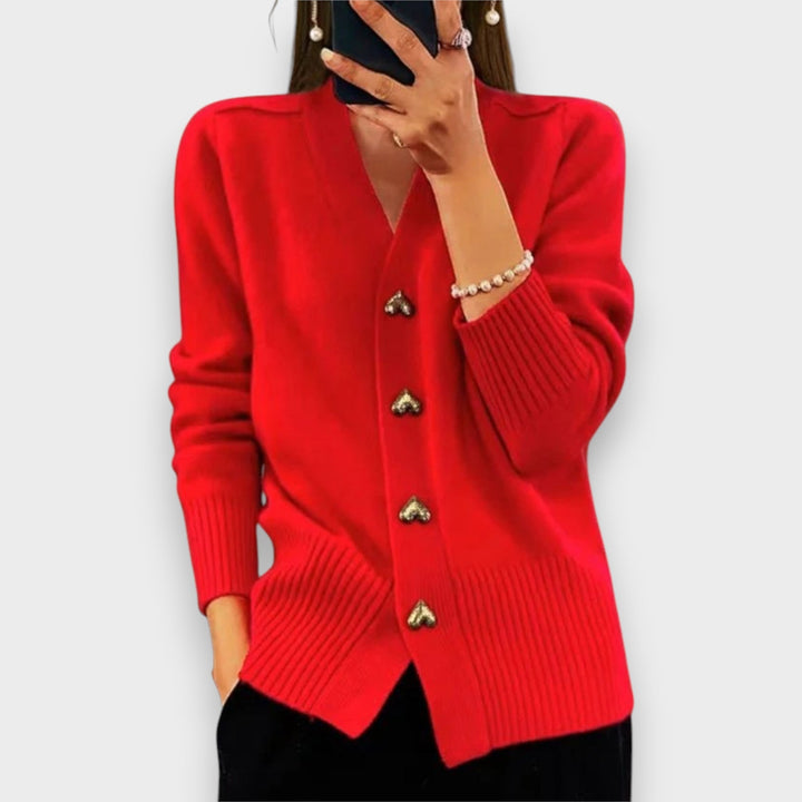 Armelle | Elegant Cardigan med Hjerteknapper