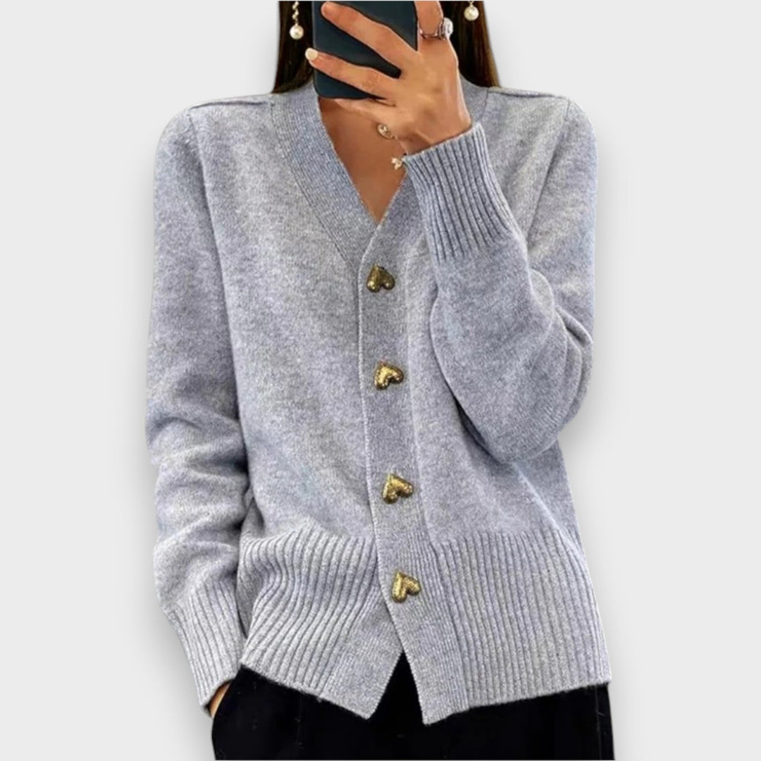 Armelle | Elegant Cardigan med Hjerteknapper