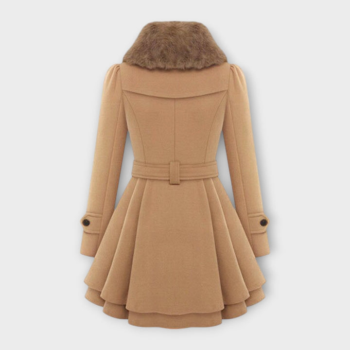 Emma - Elegant Frakke med Faux Fur Krave