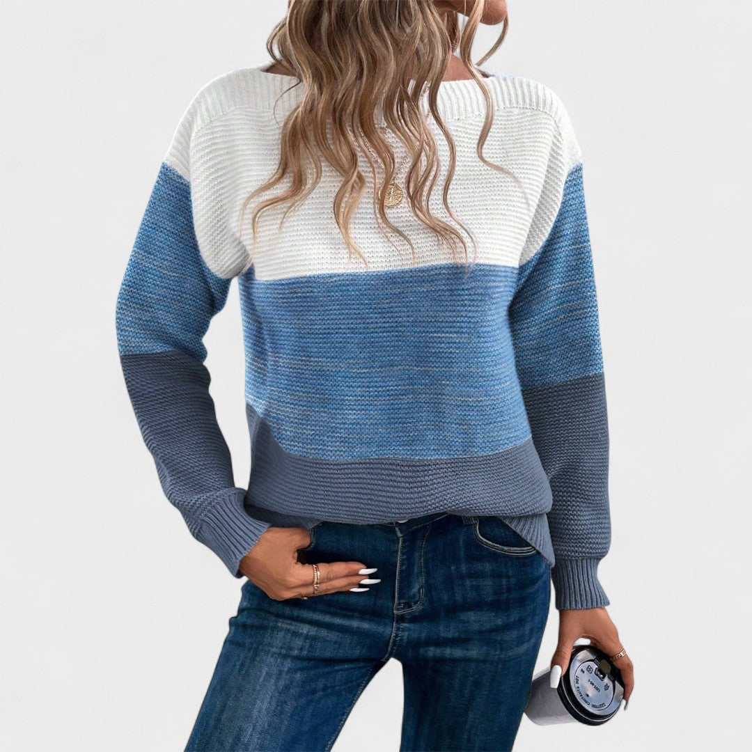 Camille | Farveblok Strikket Jumper