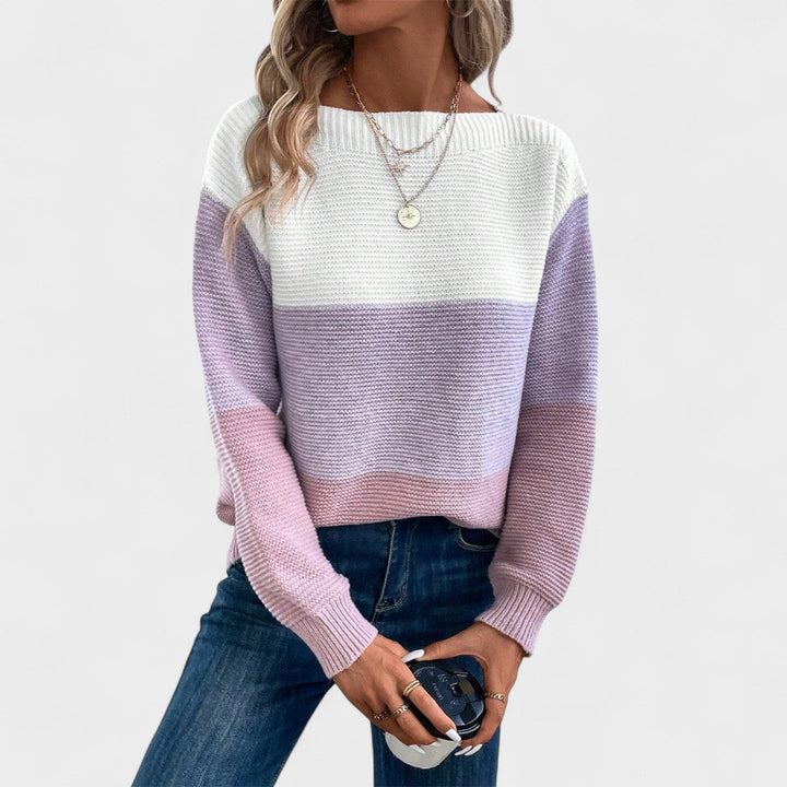 Camille | Farveblok Strikket Jumper