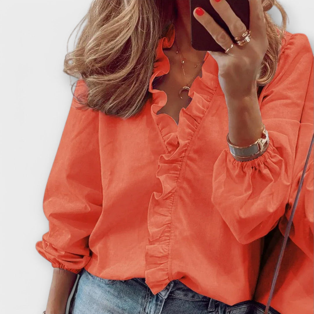 Amie – Elegant Ruffle Bluse