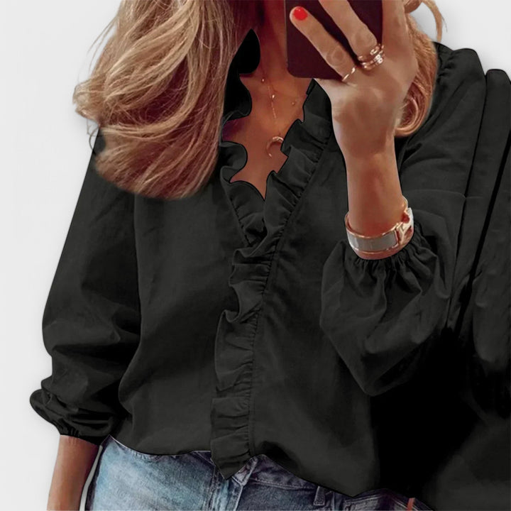 Amie – Elegant Ruffle Bluse
