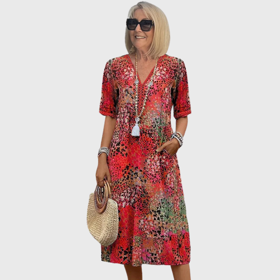 Colette | Livlig Midi Kjole