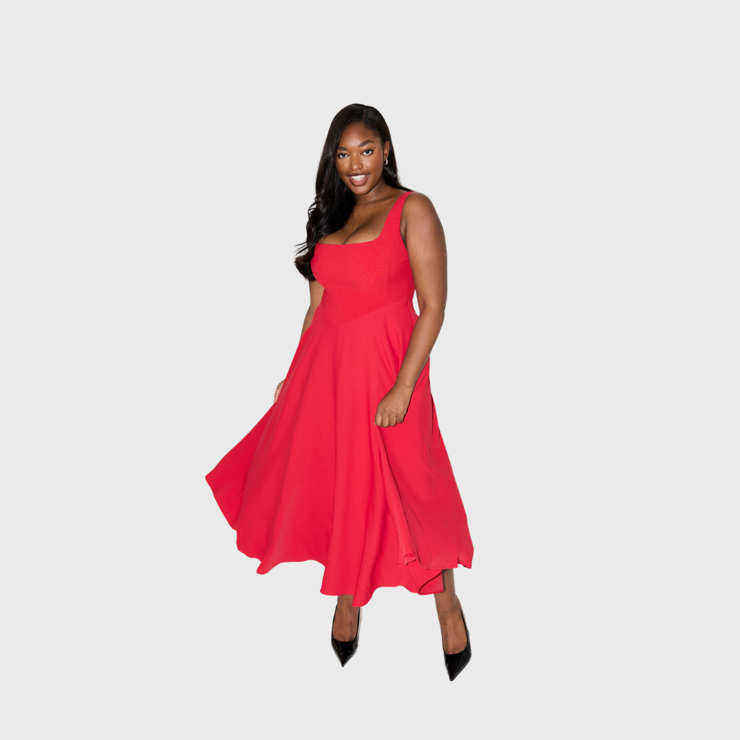 Amelia | Tidlessende Flydende Midi Kjole