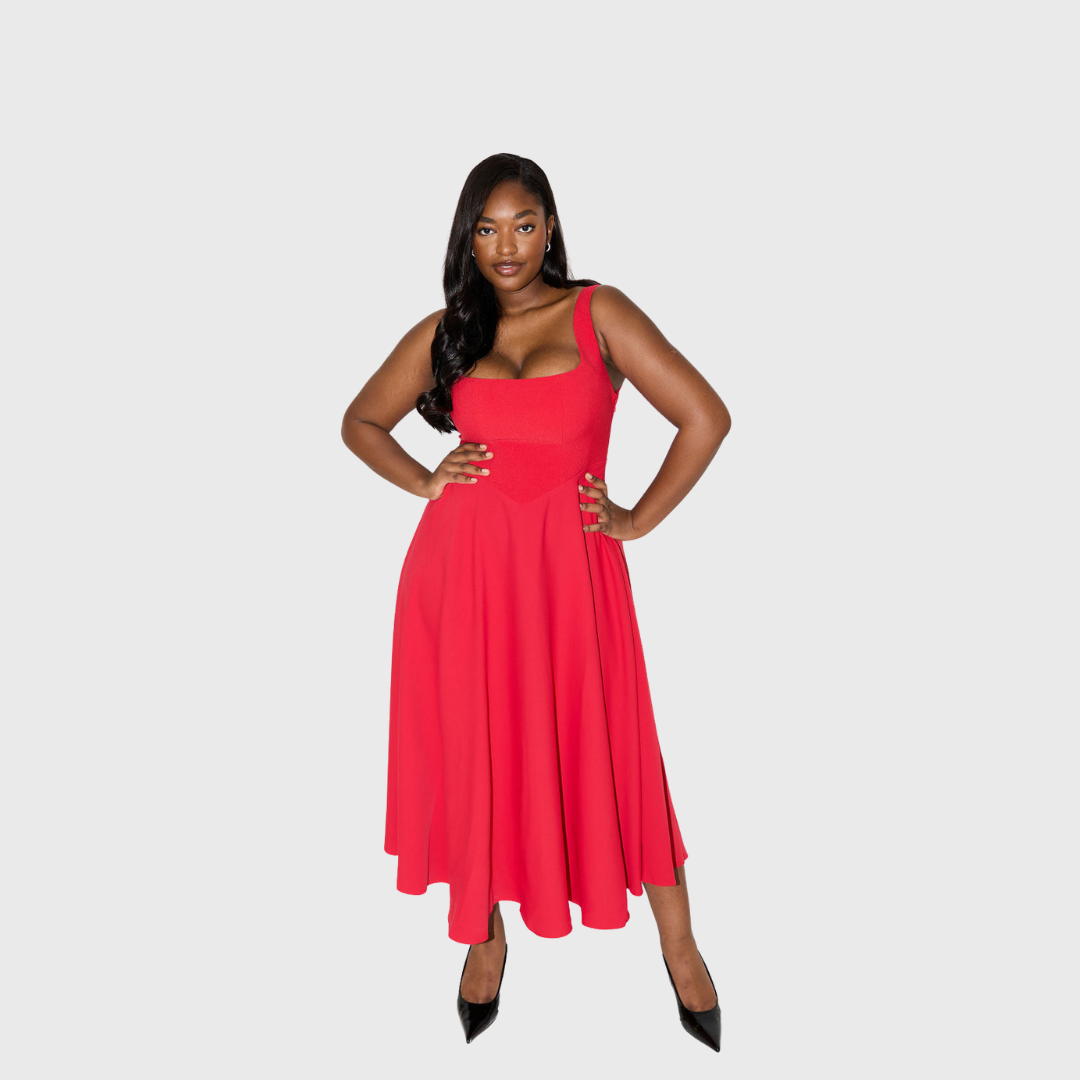 Amelia | Tidlessende Flydende Midi Kjole