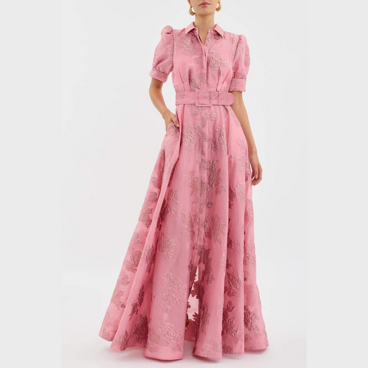 Beatrice | Pink Kjole med Ballonærmer