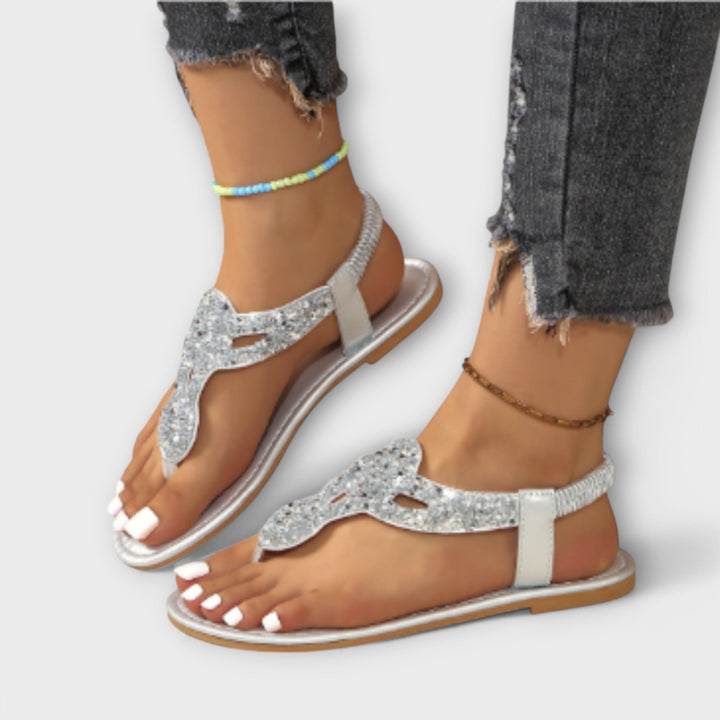 Kaelie – Ortodoks Sandal med Krystaller for Himmlisk Komfort