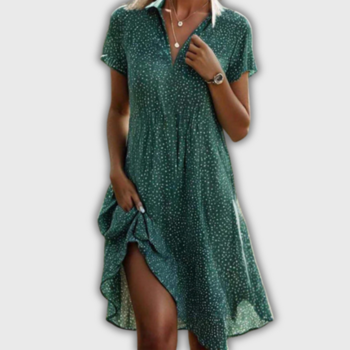 Mary - Korte ærmer Midi Kjole til kvinder