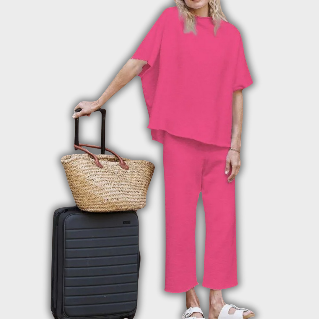 AELLA – Komfortabel Sæt med Løs Pasform & Batwing Ærmer