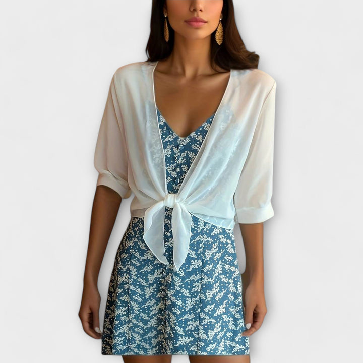 Olivia – Bluse med Åben Front