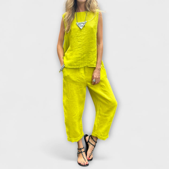 Jennifer - Behageligt Outfit i Bomuld-Linned