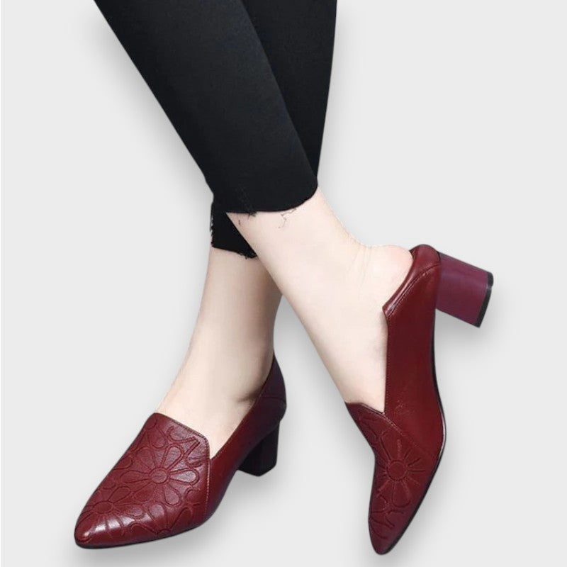 Nala | Bløde Pumps lavet af Vegansk Læder med Broderi