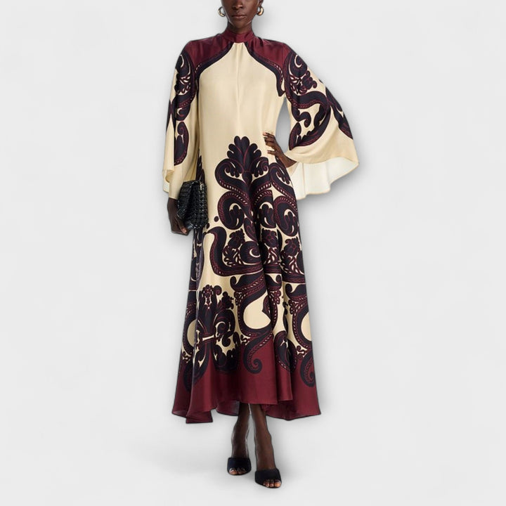 Lucy - Fantastisk Maxi Kjole med Grenadilla Print for Ubesværet Elegance