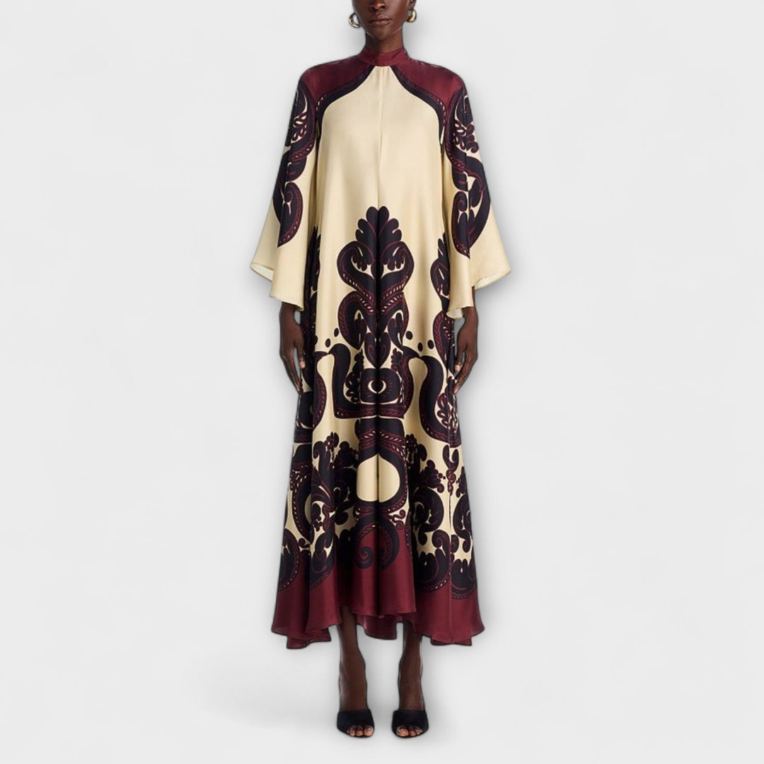 Lucy - Fantastisk Maxi Kjole med Grenadilla Print for Ubesværet Elegance