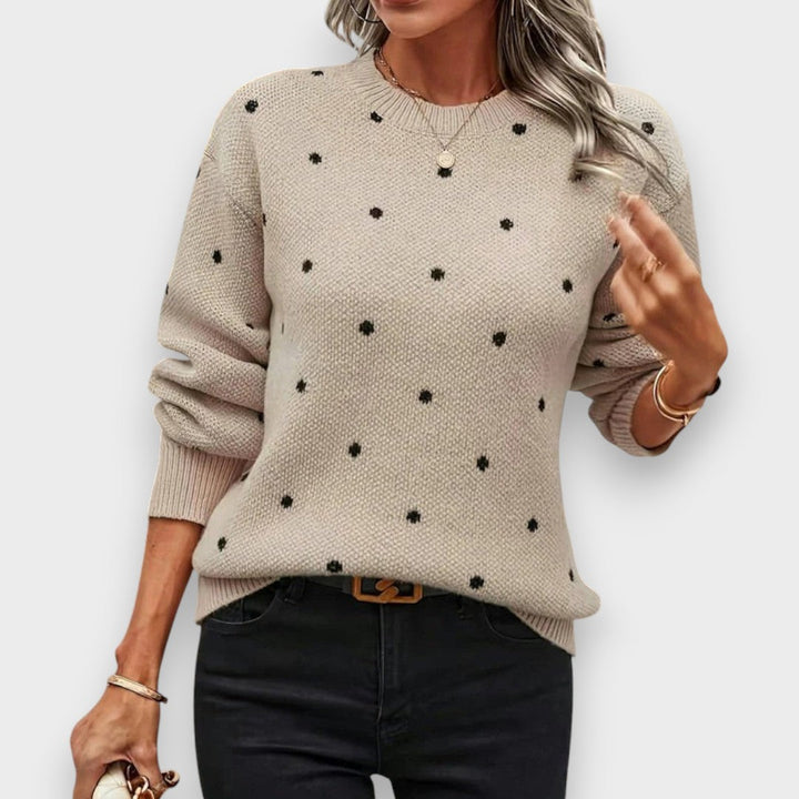 Nina | Polka Dot Strikket Sweater