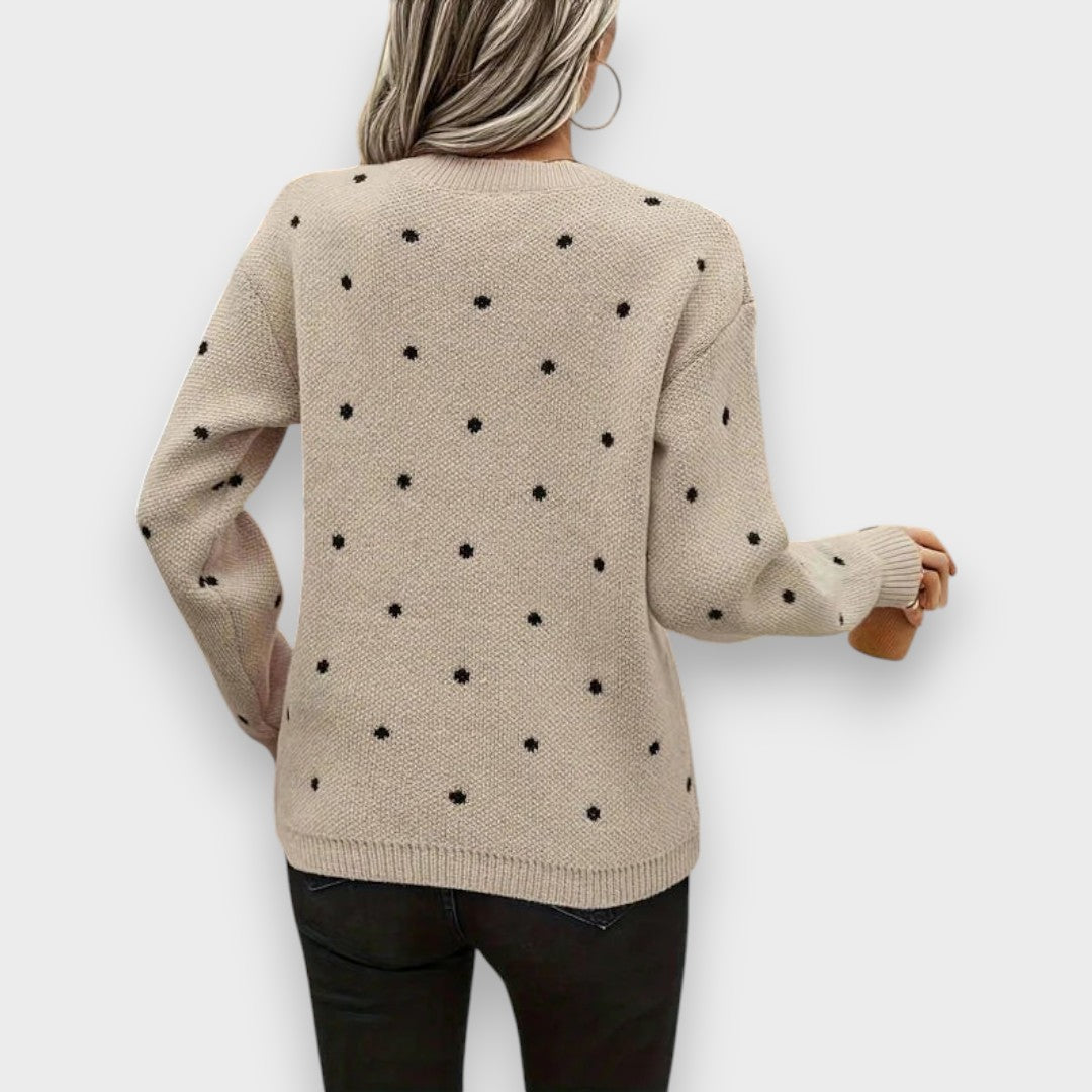 Nina | Polka Dot Strikket Sweater