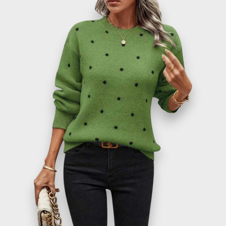 Nina | Polka Dot Strikket Sweater