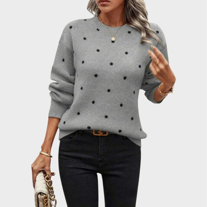 Nina | Polka Dot Strikket Sweater