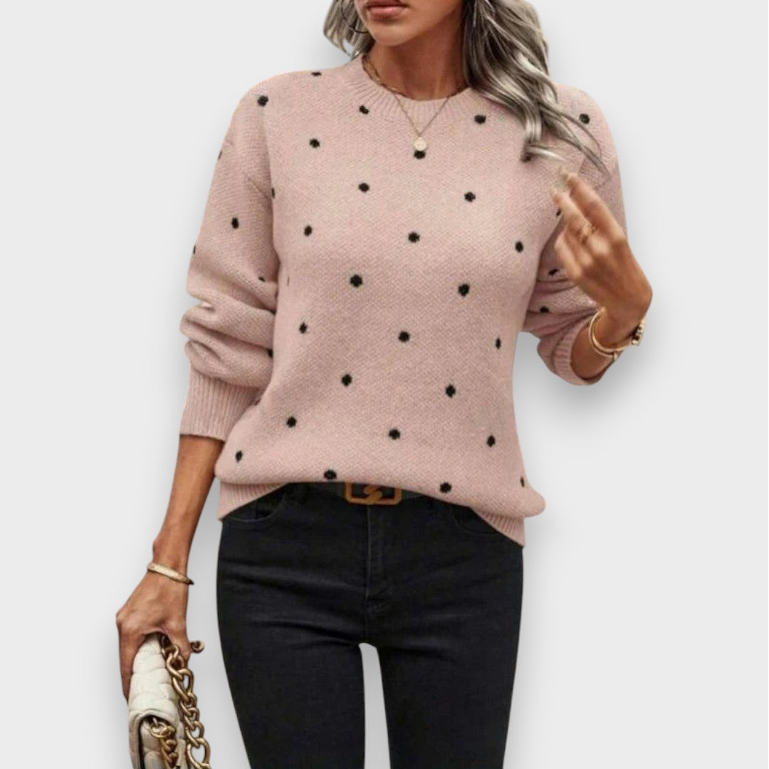 Nina | Polka Dot Strikket Sweater