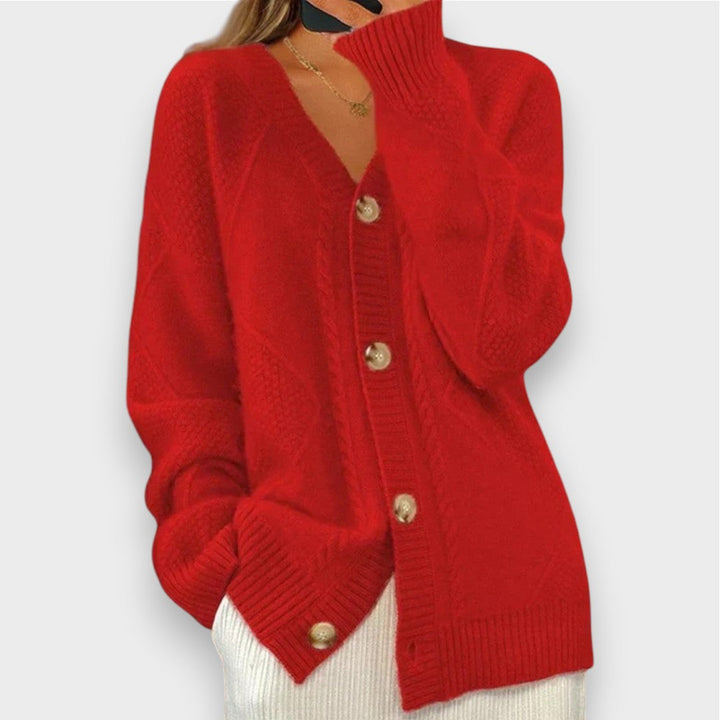 Mayla | Cardigan med Kabelstrik Mønster