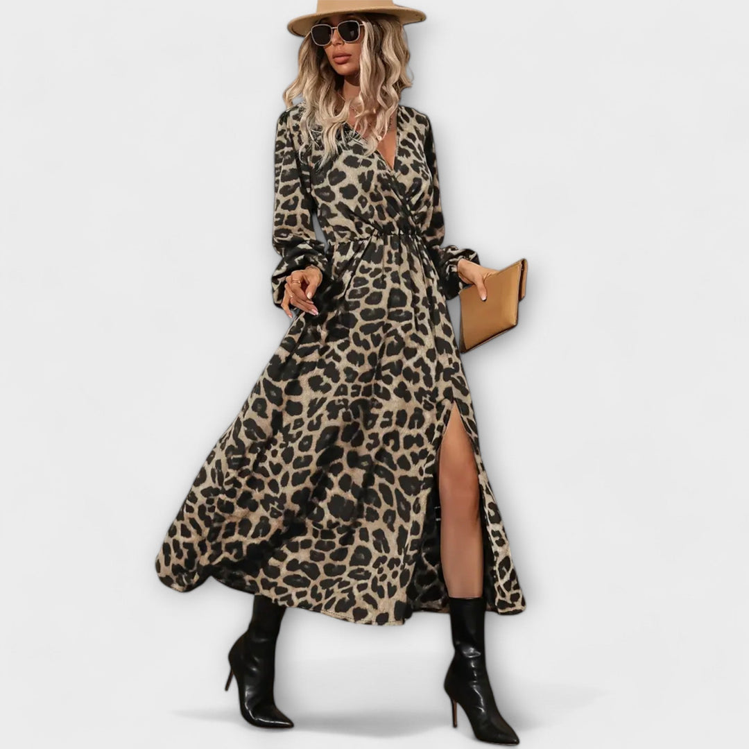 Natalie - Stilfuld Kjole med Leopardprint