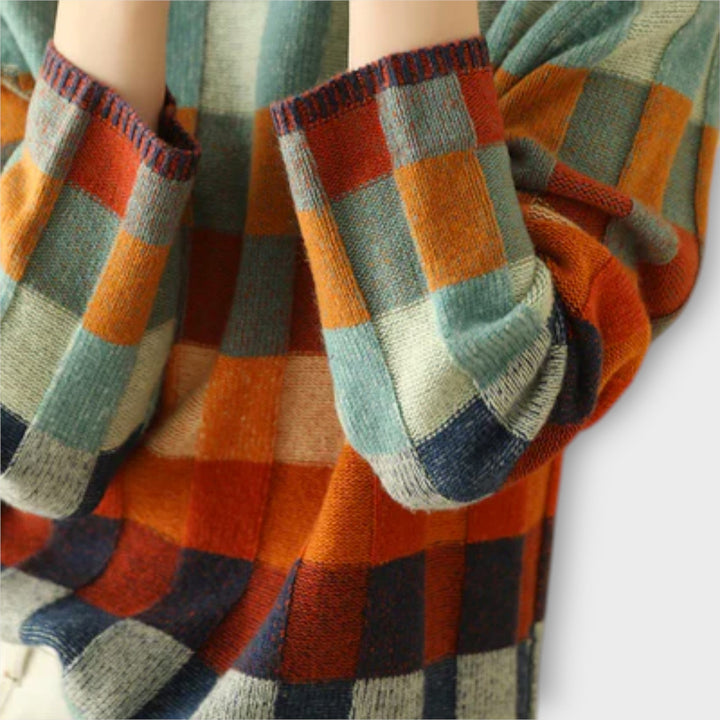 Jana | Patchwork Rullekrave Sweater